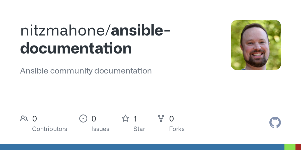 Ansible community documentation. Contribute to nitzmahone/ansible-documentation development by creating an account on GitHub.