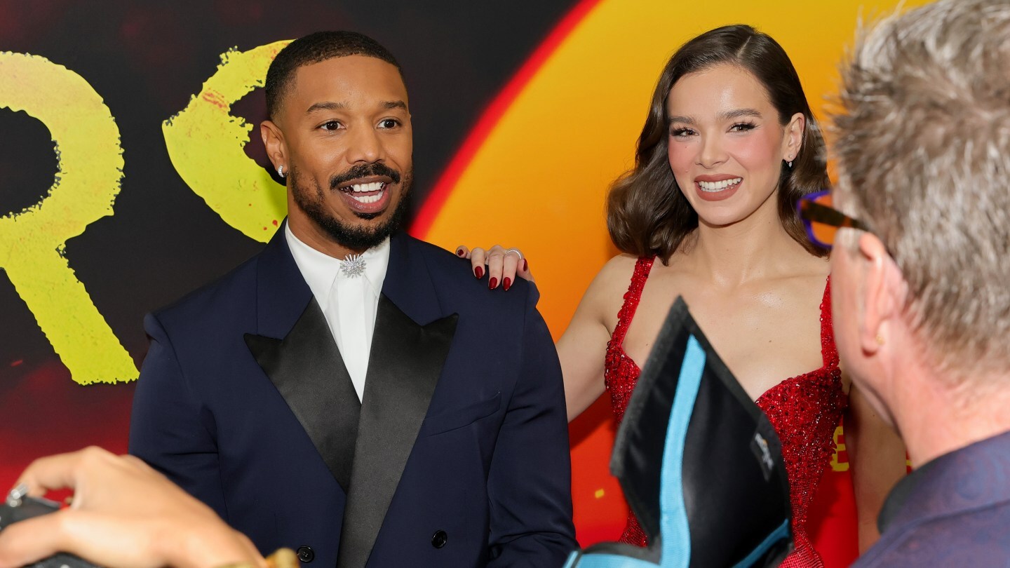 Michael B. Jordan and Hailee Steinfeld attend the Warner Bros Pictures "Sinners" New York premiere at AMC Lincoln Square Theater on April 3.