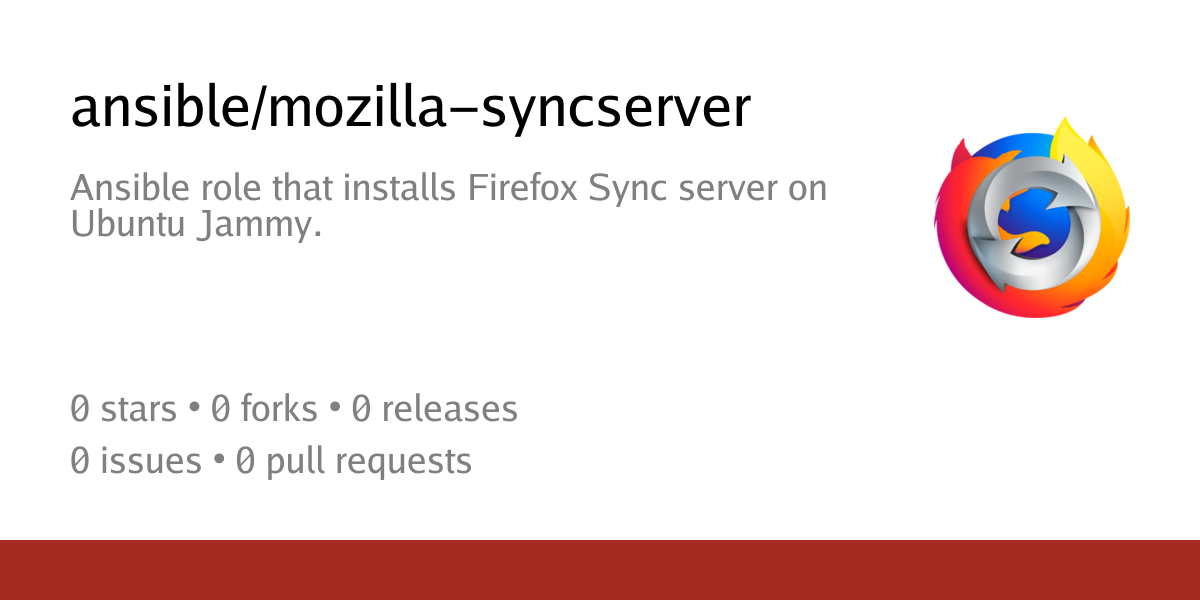 Summary card of repository ansible/mozilla-syncserver