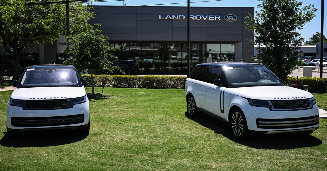 A Land Rover dealership in Houston. The British automaker will suspend exports to the United States this month after a 25 percent tariff on cars went into effect last week.