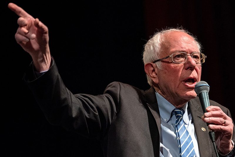 US Senator Bernie Sanders, a 2020 Democratic Presidential candidate, speaks to supporters during a campaign rally Stifel Theatre in Saint Louis, Missouri, USA, 09 March 2020. Voters in Missouri hold their Presidential primary on Tuesday 10 March.US Senator Bernie Sanders campaign rally in Missouri, St Louis, USA - 09 Mar 2020