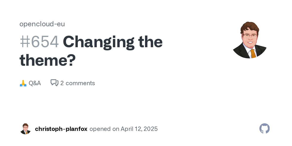 Hey all, I use OpenCloud with docker compose and I am wondering, how to change the theme. Everything was pulled into /opt/opencloud, .env sets config and data to a folder in my home dir. OpenCloud ...