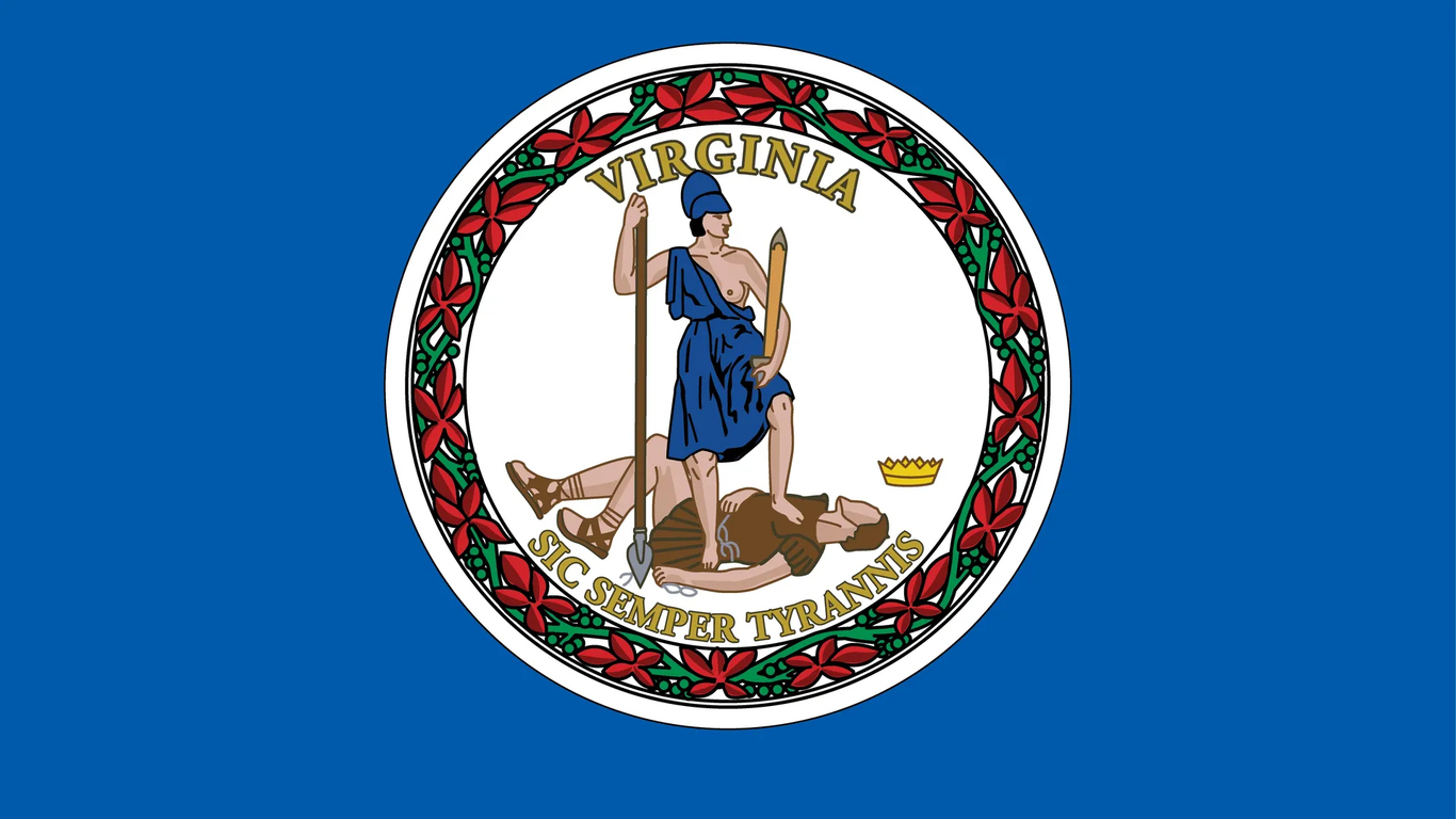 The virginia state flag, with its exposed boob 