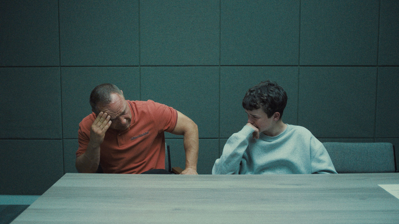 (L to R) Stephen Graham as Eddie Miller, Owen Cooper as Jamie Miller, in Adolescence.