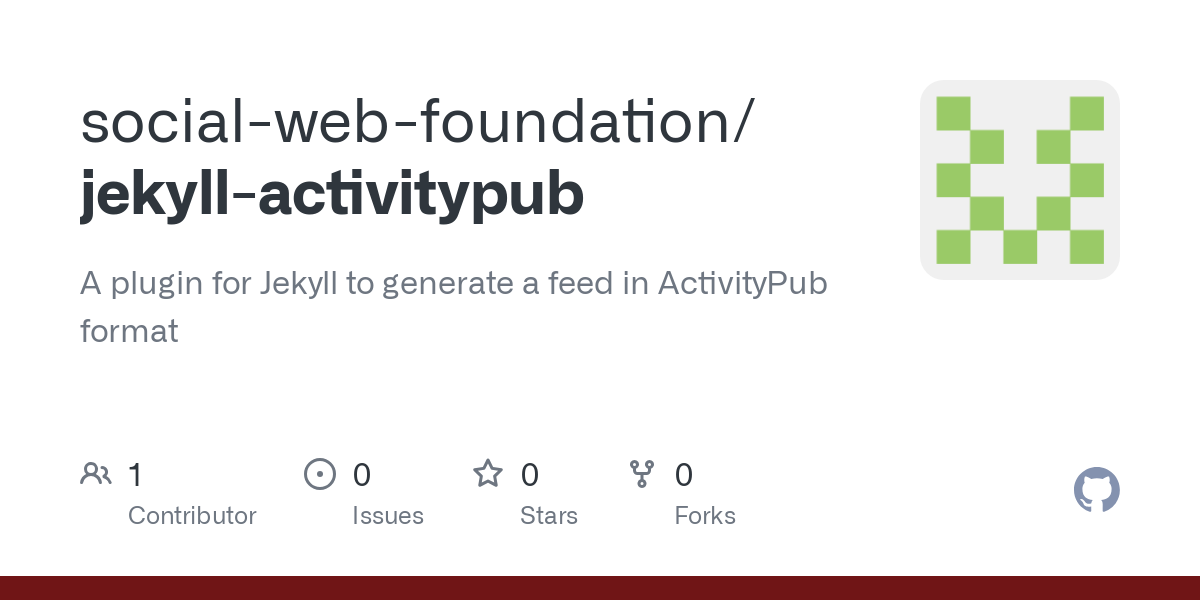A plugin for Jekyll to generate a feed in ActivityPub format - social-web-foundation/jekyll-activitypub