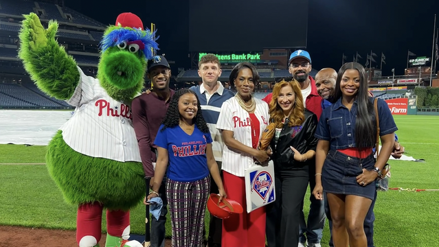 Abbott Elementary cast at Phillies game