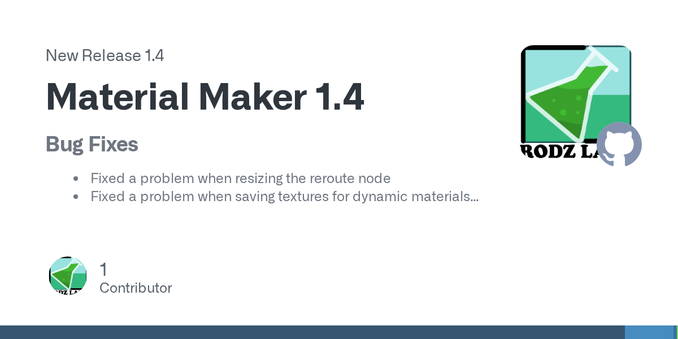 Bug Fixes
Fixed a problem when resizing the reroute node
Fixed a problem when saving textures for dynamic materials export
Fixed a missing icon in comment node in Classic theme
Fixed support for b... Bug Fixes
Fixed a problem when resizing the reroute node
Fixed a problem when saving textures for dynamic materials export
Fixed a missing icon in comment node in Classic theme
Fixed support for b...