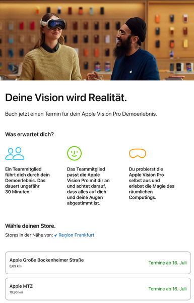 Screenshot Vision Pro Demo