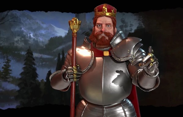 Portrait von Friedrich dem Grossen aus dem Computerspiel Civilization 6